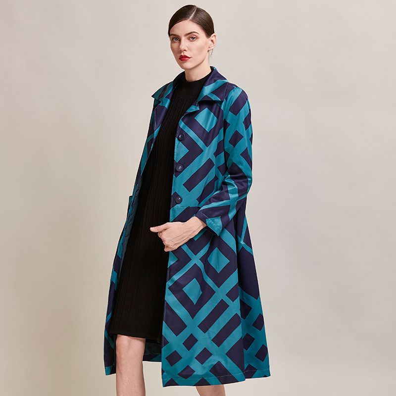 红石尚品 2019年秋冬新品时尚大牌中长款风衣外款-OMQ1060