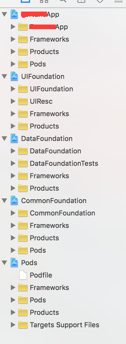 iOS 如何在一个存在多个project的workspace中引入cocoapods管理第三方类库